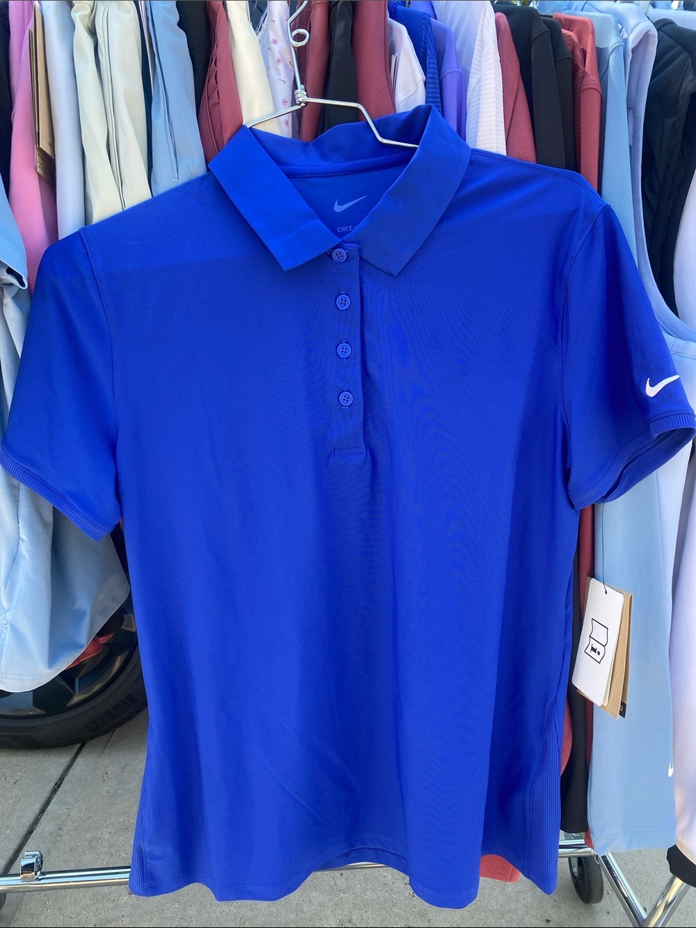 NWT Nike womens Blue Performance Golf Polo small